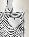 Solid 14k White Gold Loved Rectangle Fingerprint Necklace