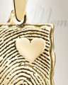 Solid 14k Gold Loved Rectangle Fingerprint Necklace