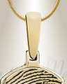 Solid 14k Gold Dog Tag Fingerprint Necklace