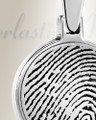Solid 14k White Gold Round Fingerprint Necklace