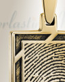 Solid 14k Gold Framed Rectangle Fingerprint Necklace