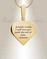 Solid 14k Gold Heart Fingerprint Necklace
