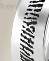 Men's Slender Line Solid 14k White Gold Fingerprint Ring