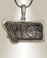 Antique Sterling Silver My State Fingerprint Necklace