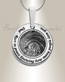 Solid 14k White Gold  Eternal Round Fingerprint Necklace
