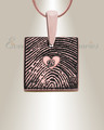 Rose Gold Plated Sterling Silver Initial Square Fingerprint Necklace