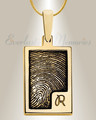 Solid 14k Gold Simple Rectangle Fingerprint Necklace
