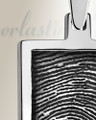 Solid 14k White Gold Simple Rectangle Fingerprint Necklace