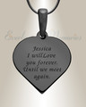 Black Plated Sterling Silver Carved Heart Fingerprint Necklace