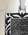Carved Sterling Silver Rectangle Fingerprint Necklace