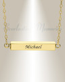 Gold Plated Plain Stainless Steel Bar Cremation Necklace