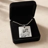 Silver Thick Squared Photo Engraved Pendant