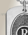 Brushed Thick Stainless Dog Tag with Initial Fingerprint Necklace