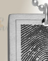 Thick Stainless Steel Brushed Square Fingerprint Necklace