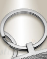 Brushed Rectangle Stainless Steel Fingerprint Keychain