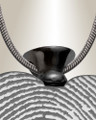 Black Plated over Stainless Everlasting Journey Fingerprint Necklace
