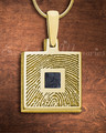 Gold Plated over Sterling Square Ash and Fingerprint Necklace