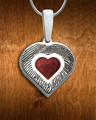Sterling Small Heart  Ash and Fingerprint Necklace