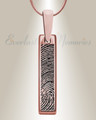 Rose Gold Plated Sterling Fingerprint Tiny Bar Necklace with Signature on Back