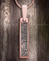 Rose Gold Plated Sterling Fingerprint Tiny Bar Necklace with Signature on Back
