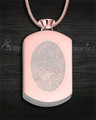 Rose Gold Plated Stainless Pleasant Rectangle Fingerprint Necklace