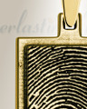 Solid 14K Gold Raised Fingerprint Rectangle Necklace