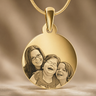 Gold Plated over Stainless Steel Circled Photo Pendant