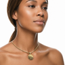 Gold Plated over Stainless Steel Circled Photo Pendant