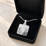 Stainless Steel Square Block Photo Pendant