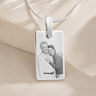 Stainless Petite Photo Rectangle Pendant