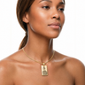 Gold Plated over Stainless Petite Photo Rectangle Pendant