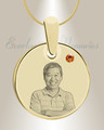 Birthstone Round November Photo Engraved Gold Plated over Stainless Keepsake