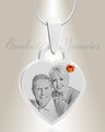 Birthstone Small Heart November Picture Engraved Stainless Keepsake