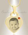 Birthstone Small Heart November Photo Engraved Gold Plated over Stainless Keepsake