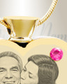 October Birthstone Heart Gold Plated Photo Engraved Ash Pendant