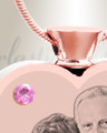 June Birthstone Heart Rose Gold Plated Picture Engraved Ash Pendant