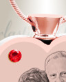 July Birthstone Heart Rose Gold Plated Picture Engraved Ash Pendant