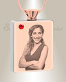July Birthstone Rectangle Rose Gold Plated Photo Engraved Ash Pendant