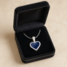 Solid 14K White Gold Ocean Heart Ash Resin Jewelry