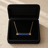 Solid 14K Gold Blue Barred Ash Resin Jewelry