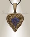 Paradise Bronze Finish Heart with Black Flame Opal Ash Resin Jewelry