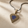 Paradise Bronze Finish Heart with Black Flame Opal Ash Resin Jewelry