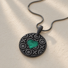 Elaborate Round Black Finish Ash Resin Jewelry