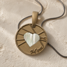 Enlightened Round Bronze Finish with Cream Ash Resin Jewelry