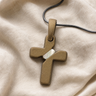 Honoring Cross Bronze Finish with Cream Ash Resin Jewelry