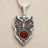 Sterling Silver Wise Owl Birthstone Ash Resin Jewelry