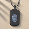 Honored Rectangle Black Finish Ash Resin Jewelry