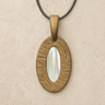 Heartfelt Oval Bronze Finish with Cream Ash Resin Jewelry