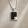 Charming Rectangle Sterling Silver Ash Resin Jewelry