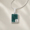 Thoughtful Rectangle Sterling Silver Ash Resin Jewelry